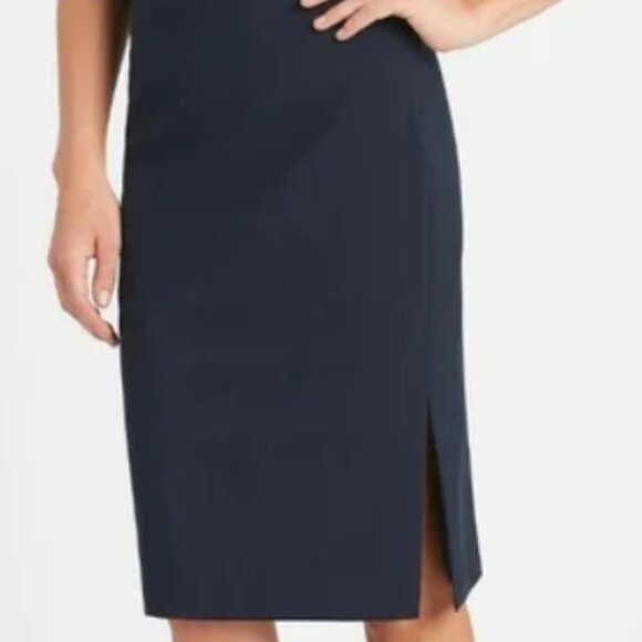 NWT Banana Republic Black Pencil Women's Midi Skirt Versatile Italian Wool 10 - Picture 2 of 12